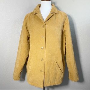Vintage Camel Quilted Texture Microsuede Jacket Lg